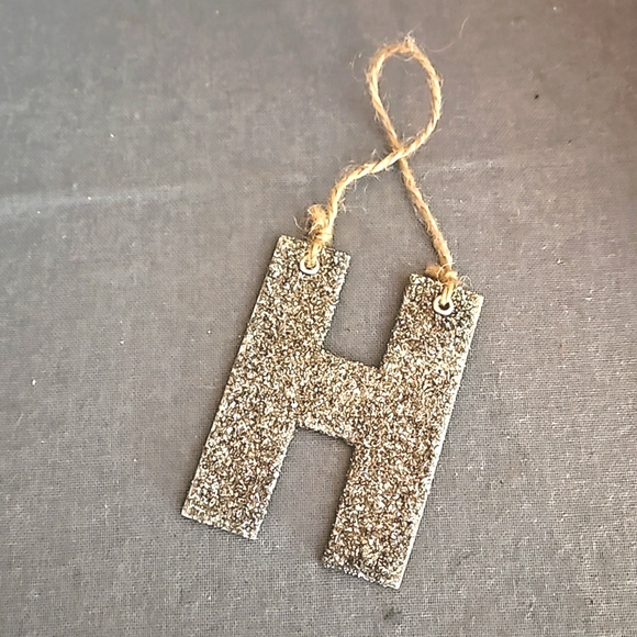Pottery barn N H C glittery ornaments monogram Christmas initial - Picture 4 of 8